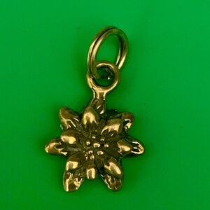 .925 Poinsettia Sterling Silver Jewelry Charm #flower #Christmas